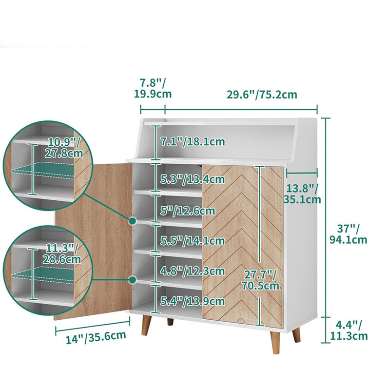 Shoe rack cabinet discount dimension